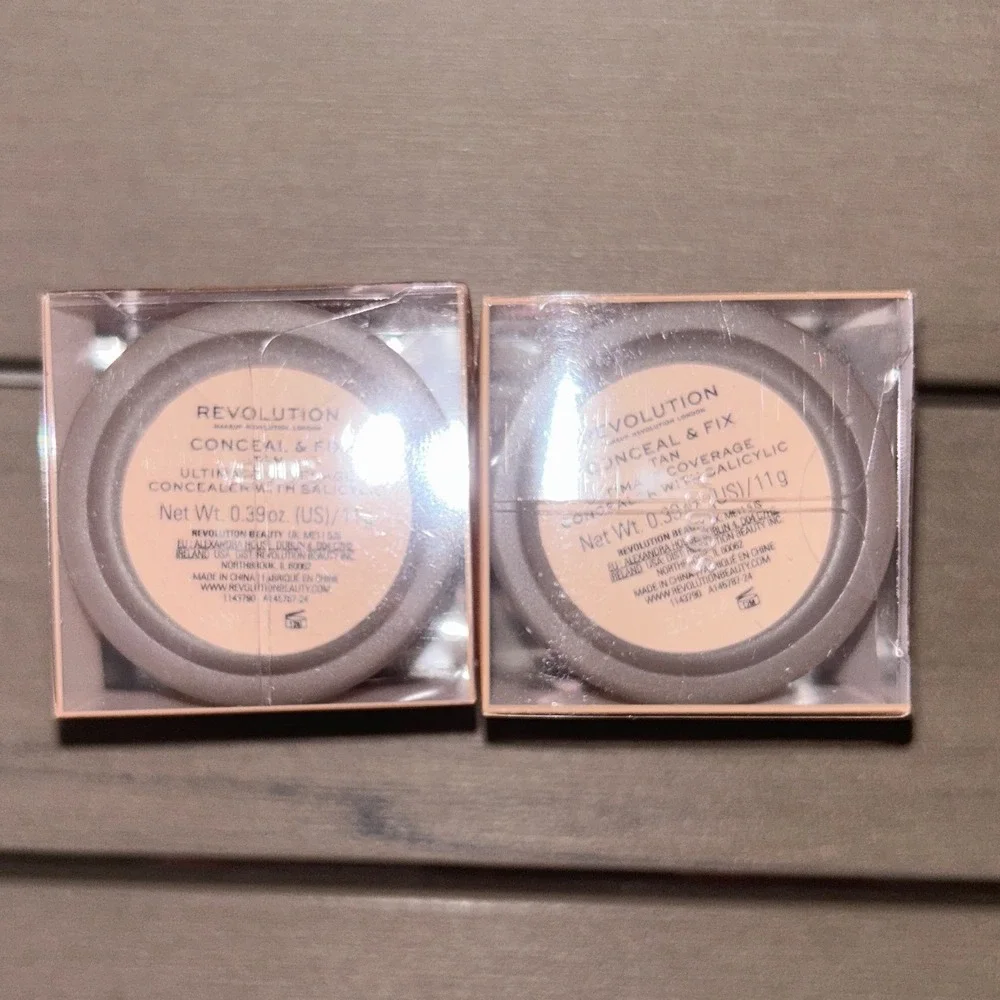 Revolution Conceal & Fix Ultimate Coverage Concealer w/ Salicylic Acid- TAN - X2